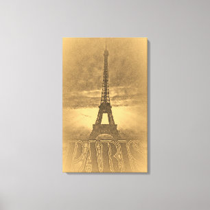 Vintage Eiffel Torn Paris #1 - Wrapped Canvas