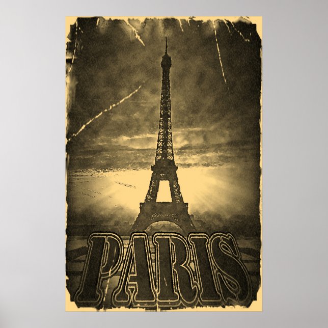 Vintage Eiffel Torn Paris #2 Poster (Framsidan)