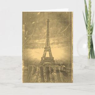 Vintage Eiffel Torn Paris #3- Hälsokort Kort