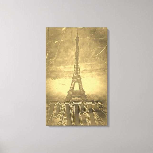 Vintage Eiffel Torn Paris #3 - Wrapped Canvas (Framsida)
