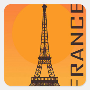 Vintage Eiffel Torn Paris Europe Travel Fyrkantigt Klistermärke
