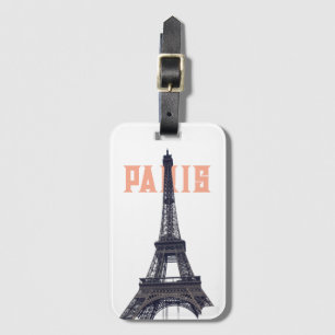 Vintage Eiffel Torn Paris Europe Travel Photo Bagagebricka