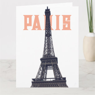 Vintage Eiffel Torn Paris Europe Travel Photo Kort