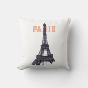 Vintage Eiffel Torn Paris Europe Travel Photo Kudde