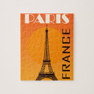 Vintage Eiffel Torn Paris Europe Travel Pussel