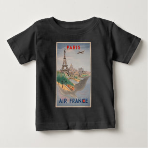Vintage Eiffel Torn Paris Luft Travel Advertising Tee