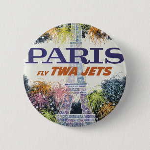 Vintage Eiffel Torn Paris Luft Travel Knapp
