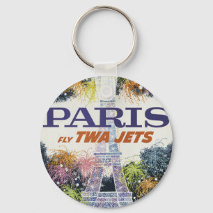 Vintage Eiffel Torn Paris Luft Travel Nyckelring