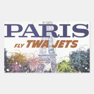 Vintage Eiffel Torn Paris Luft Travel Rektangulärt Klistermärke