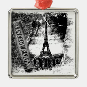 Vintage Eiffel Torn Paris Ornaments Julgransprydnad Metall