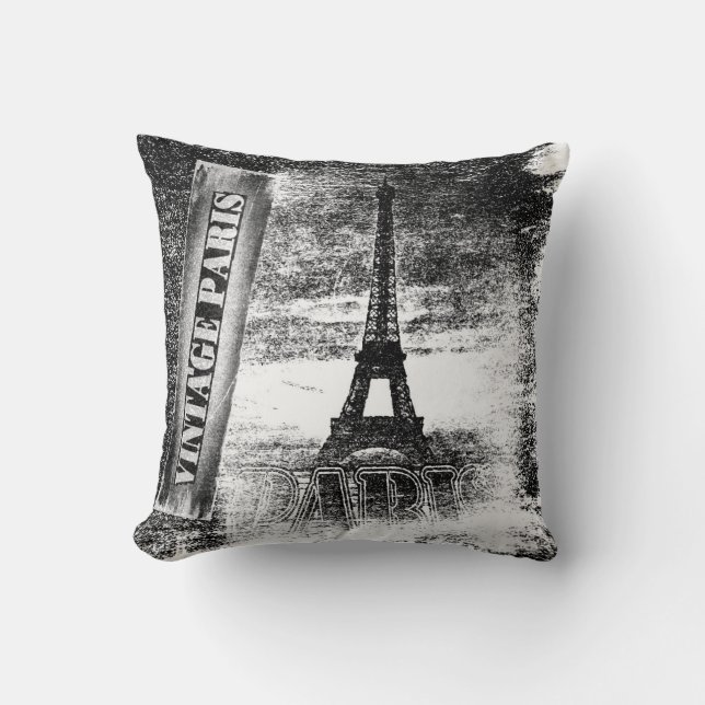 Vintage Eiffel Torn Paris - Pillow Kudde (Framsida)