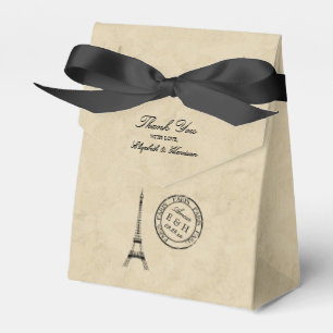 Vintage Eiffel Torn Paris Postmark Bröllop Presentaskar