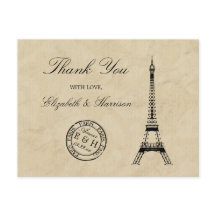 Vintage Eiffel Torn Paris Postmark Tack