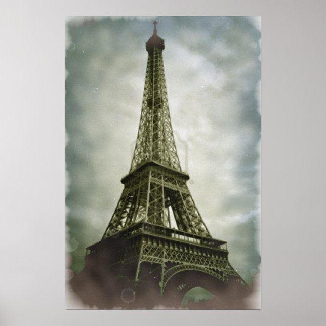 Vintage Eiffel Torn Paris Travel Poster (Framsidan)