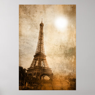 Vintage Eiffel Torn Poster