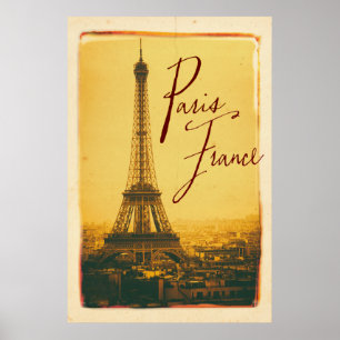 vintage eiffel torn poster