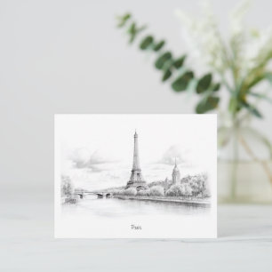Vintage Eiffel torn, skiss Design Vykort