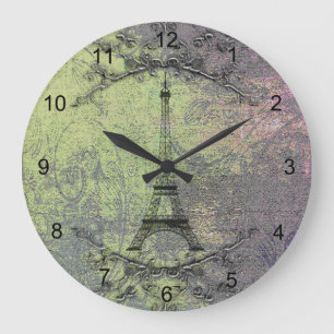 Vintage Eiffel Torn Stor Klocka
