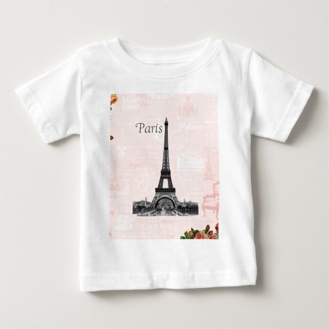 Vintage Eiffel Torn T Shirt (Framsida)
