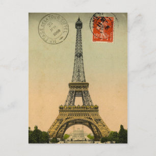 Vintage Eiffel Torn vykort
