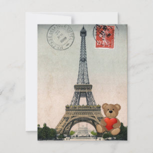Vintage Eiffel Torn vykort