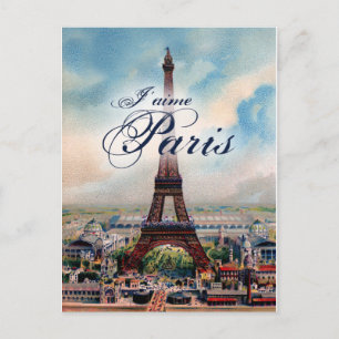 Vintage Eiffel Torn Vykort