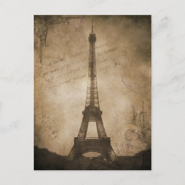 vintage eiffel torn vykort (Framsida)