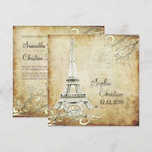 VINTAGE EIFFEL TOWER/VANILLA SWIRL INBJUDNINGAR