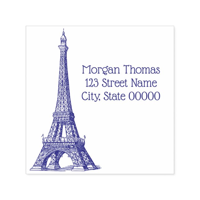 Vintage Eiffeltornet #1 Teckning Självfärgande Stämpel (Design)