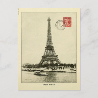 Vintage Eiffeltornet i Paris Frankrike Vykort