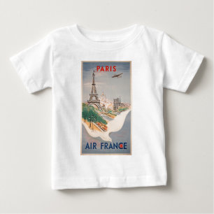 Vintage Eiffeltornet Paris Flygresor Reklam T-shirt