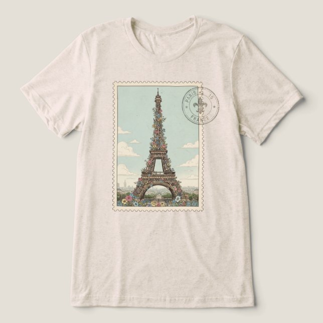 Vintage Eiffeltornet  T Shirt (Design Framsida)