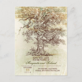 Vintage-ek postkort för save the date meddelande vykort