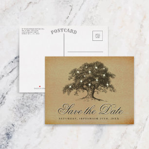 Vintage Ekbröllop Save The Date Meddelande Vykort