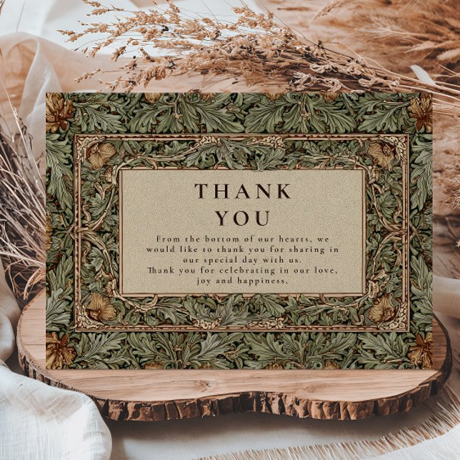 Vintage Ekollön Rustik Bröllop Tack Kort (Skapare uppladdad)