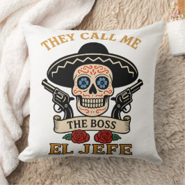 Vintage El Jefe Socker Skalle Boss Cinco de Mayo Kudde