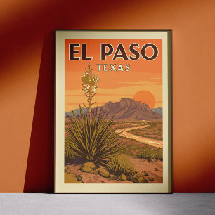 Vintage El Paso Texas Poster
