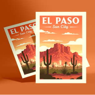 Vintage El Paso Texas Vykort