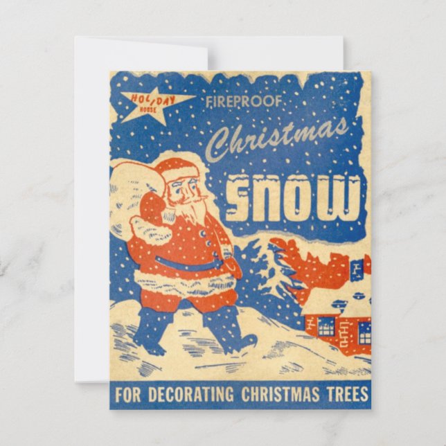 Vintage Eldfast Julkort med Tomte (Framsida)