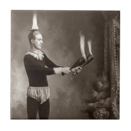 Vintage eldkastare kakelplatta
