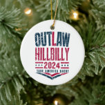 Vintage Elections Outlaw Hillbilly US Flagga Julgransprydnad Keramik<br><div class="desc">Vintage Elections Outlaw Hillbilly US Flagga</div>