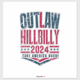 Vintage Elections Outlaw Hillbilly US Flagga Klistermärken