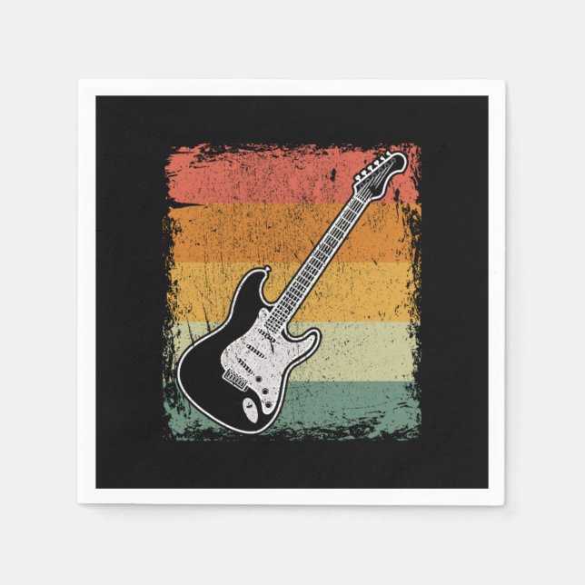 Vintage Electric Guitar Player Music Guitar Gift Pappersservett (Framsidan)