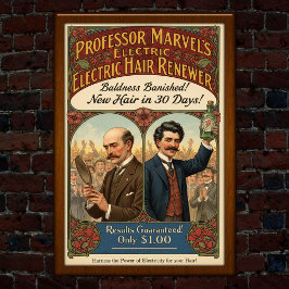 Vintage Electric Hair Renewer Tonic Advertising Poster