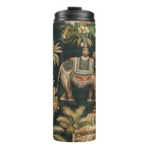 Vintage Elefant Djungel Tumbler – Exotisk Tropisk