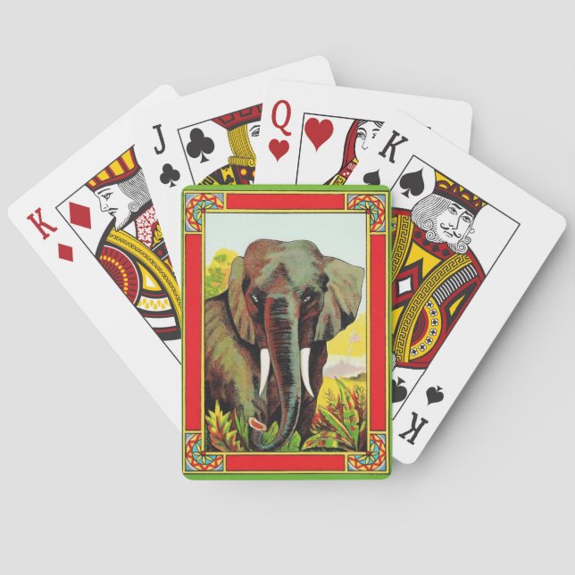 Vintage Elefantspelkort Casinokort (Baksidan)