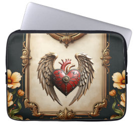 Vintage elegance: an elegant clock and heart. laptop fodral