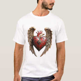 Vintage elegance: an elegant clock and heart. t shirt