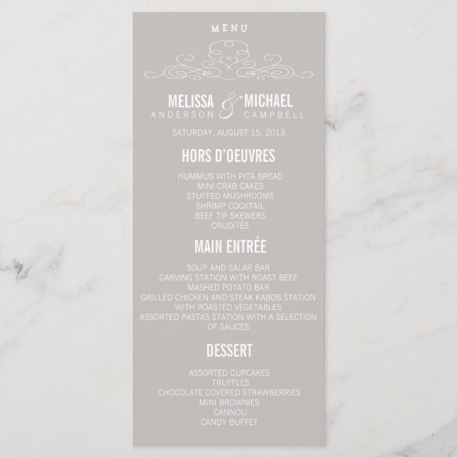 VINTAGE ELEGANCE | BRÖLLOP MENU MENY (Framsida)