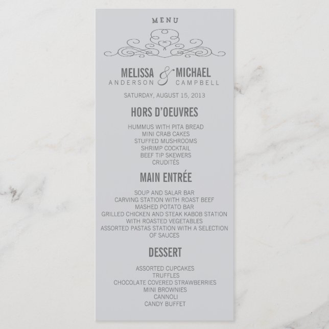VINTAGE ELEGANCE | BRÖLLOP MENU MENY (Framsida)